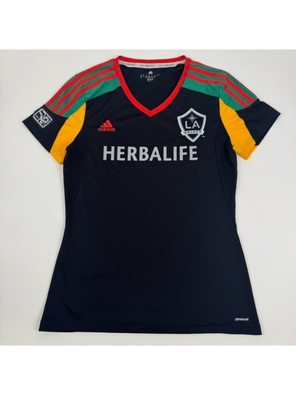 LA Galaxy 2013 2014 Jersey Womens Medium Adidas Climacool Football Soccer Black